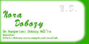 nora dobozy business card